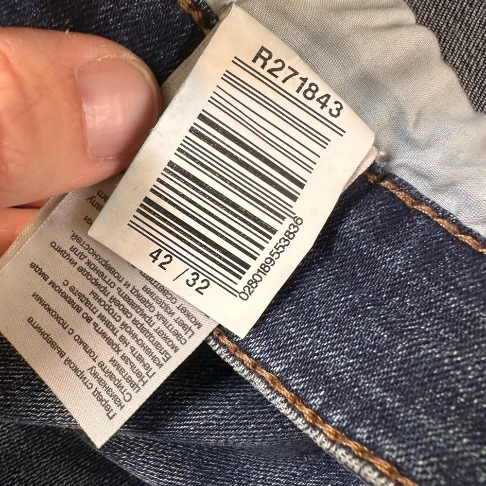 Mavi Men's Dark Blue Athletic Fit Cotton Jeans Size 42x32